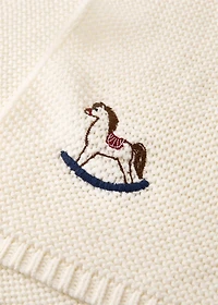 Embroidered knitted children's blanket