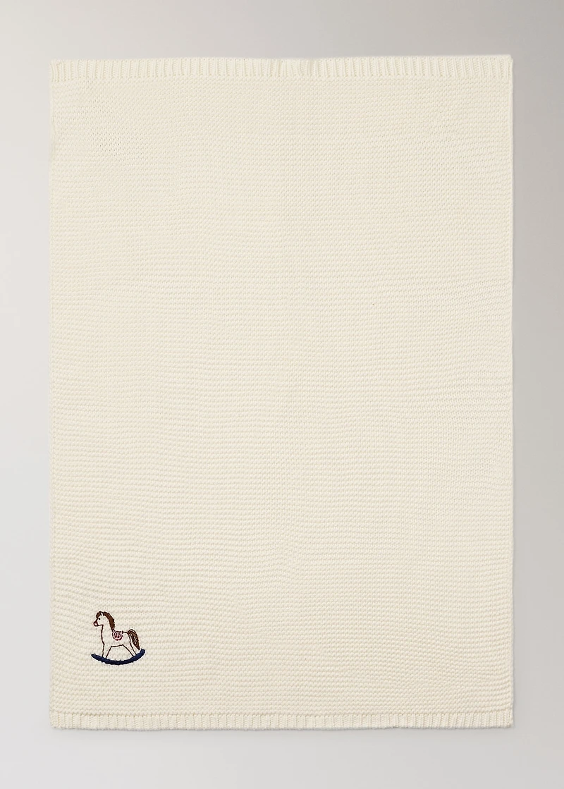 Embroidered knitted children's blanket