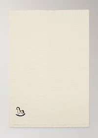 Embroidered knitted children's blanket