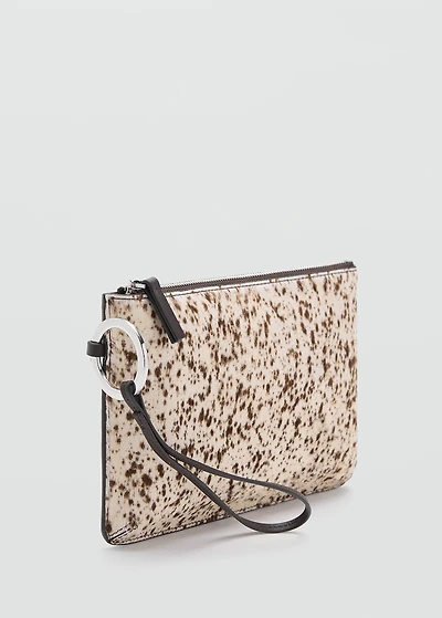 Leather and fur clutch