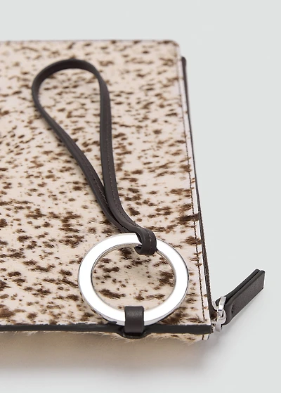 Leather and fur clutch