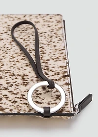 Leather and fur clutch