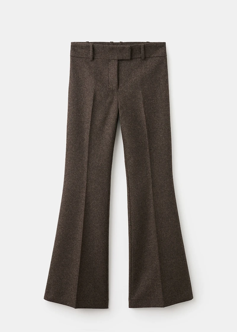 Herringbone wool suit trousers