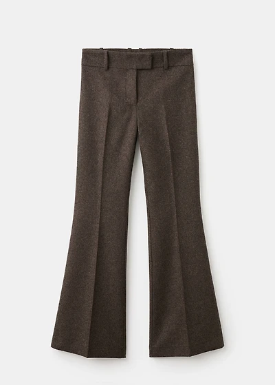 Herringbone wool suit trousers