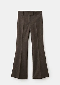 Herringbone wool suit trousers