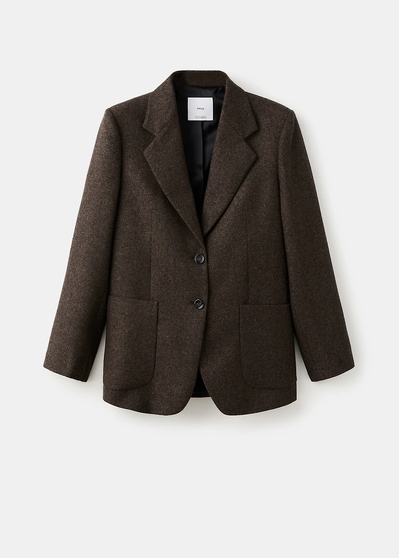 Speckled wool suit jacket