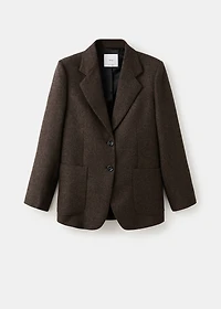 Speckled wool suit jacket