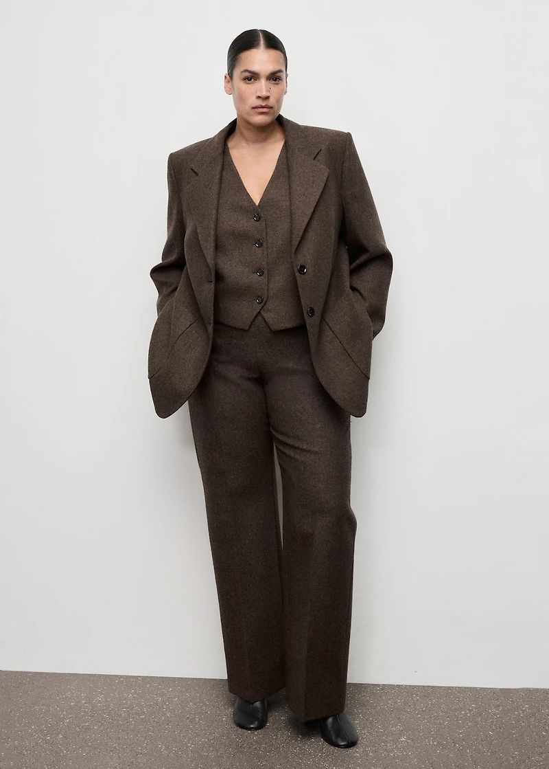 Speckled wool suit jacket