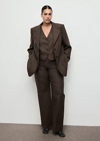 Speckled wool suit jacket