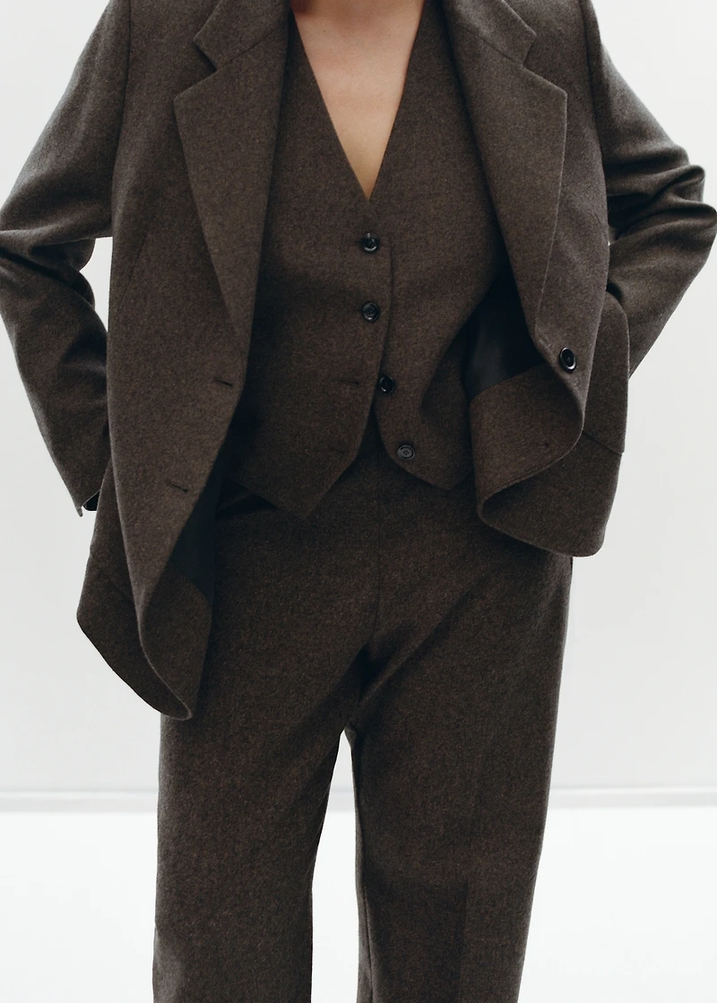 Speckled wool suit jacket