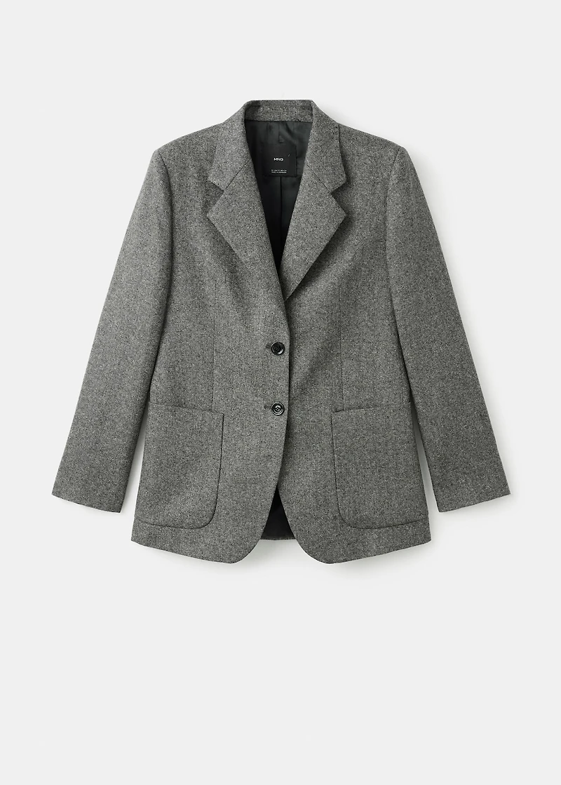 Speckled wool suit jacket