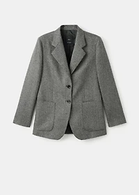 Speckled wool suit jacket