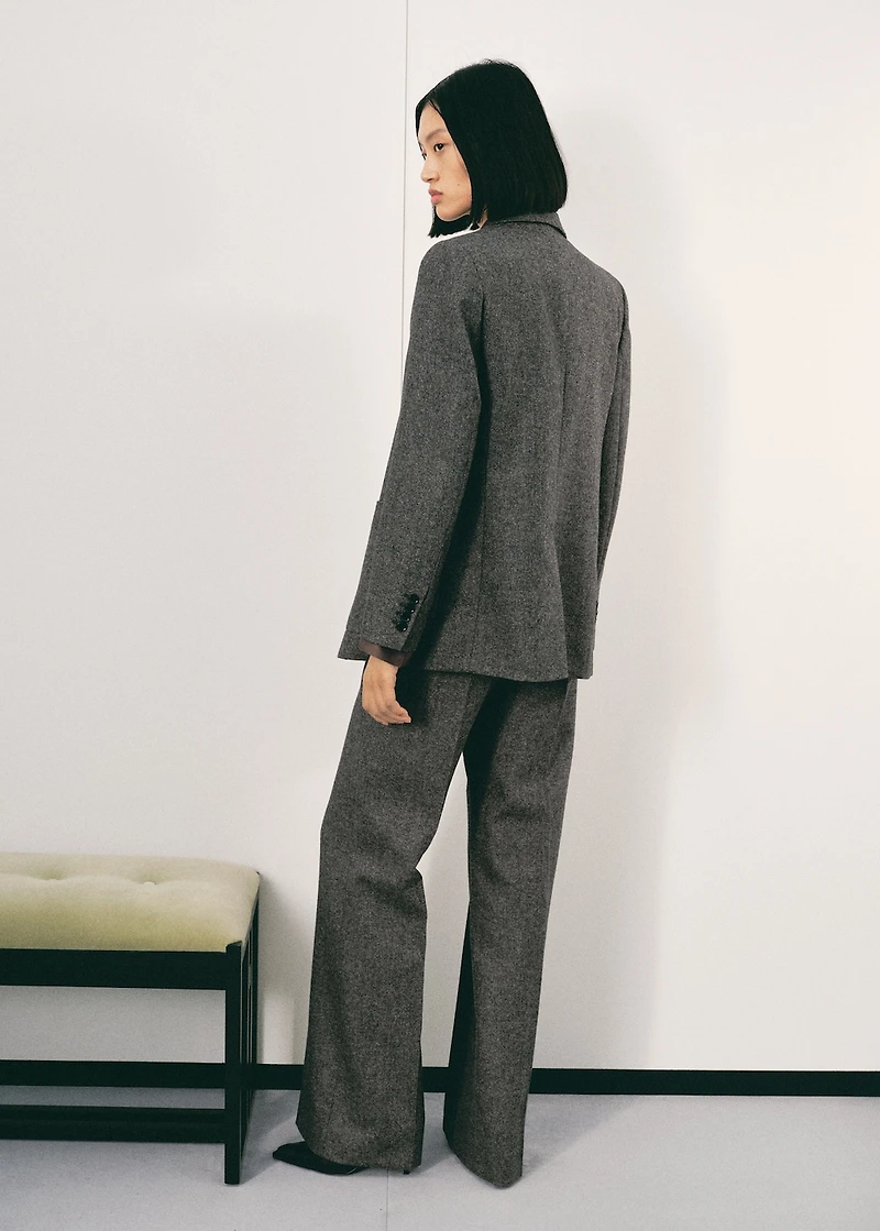 Speckled wool suit jacket