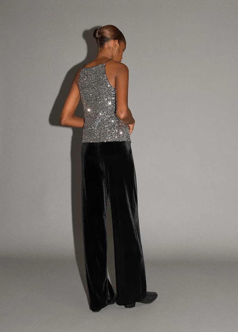 Straight velvet pants