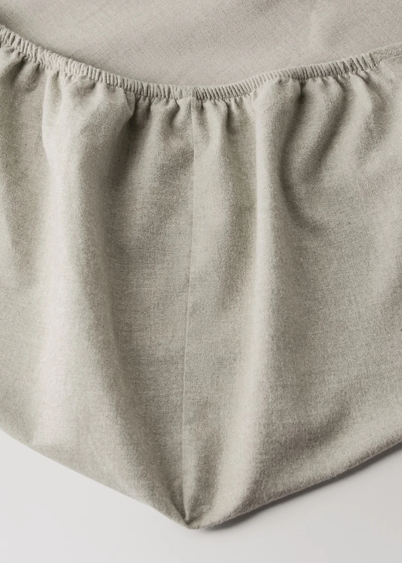 Flannel cotton melange-yarn fitted sheet for 150 cm bed