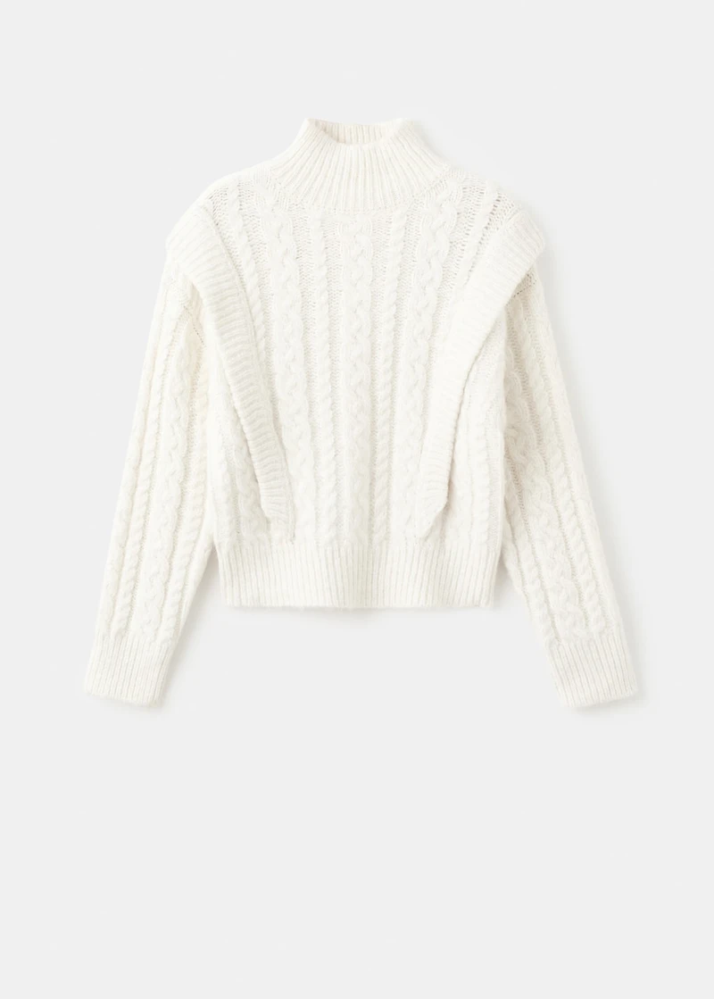 Knitted sweater with perkins neck
