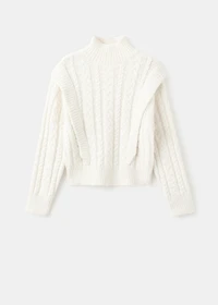Knitted sweater with perkins neck