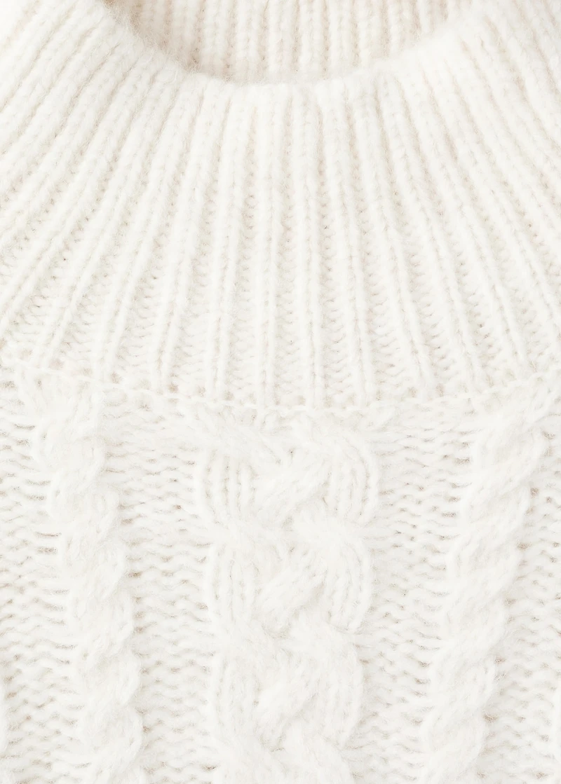 Knitted sweater with perkins neck