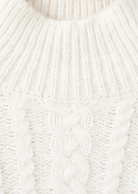 Knitted sweater with perkins neck