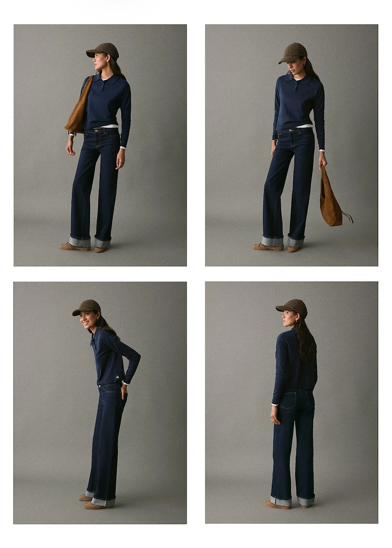 Straight jeans with turn-up