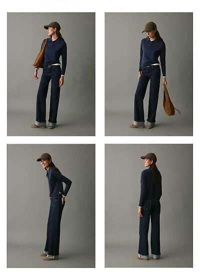 Straight jeans with turn-up