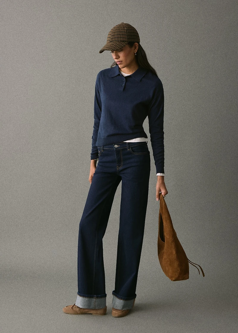 Straight jeans with turn-up