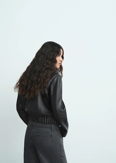Faux-leather jacket
