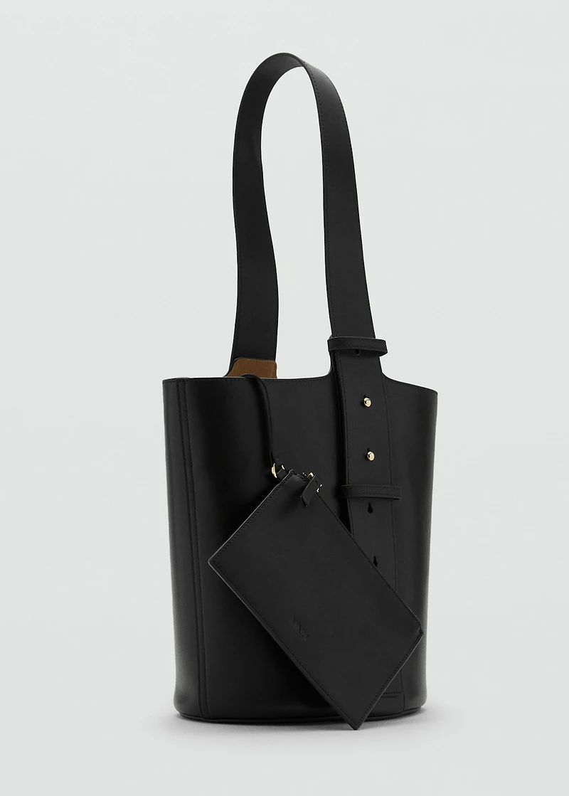 Leather bucket bag