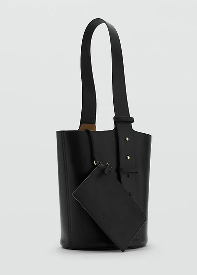 Leather bucket bag