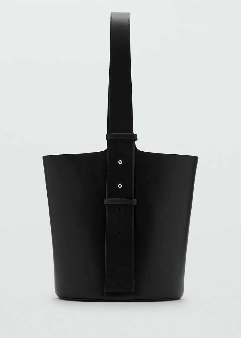 Leather bucket bag