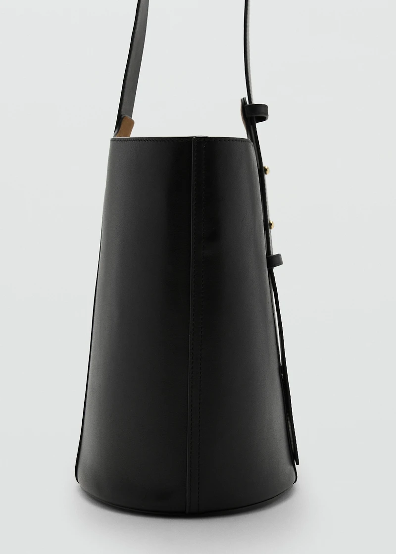 Leather bucket bag