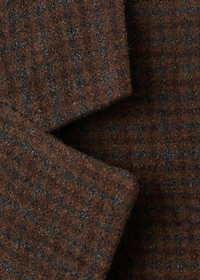 Micro houndstooth wool blazer