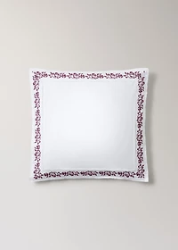 300-thread count satin cotton pillowcase with cross-stitch embroidery 23.62x23.62