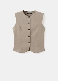 Fitted suit waistcoat