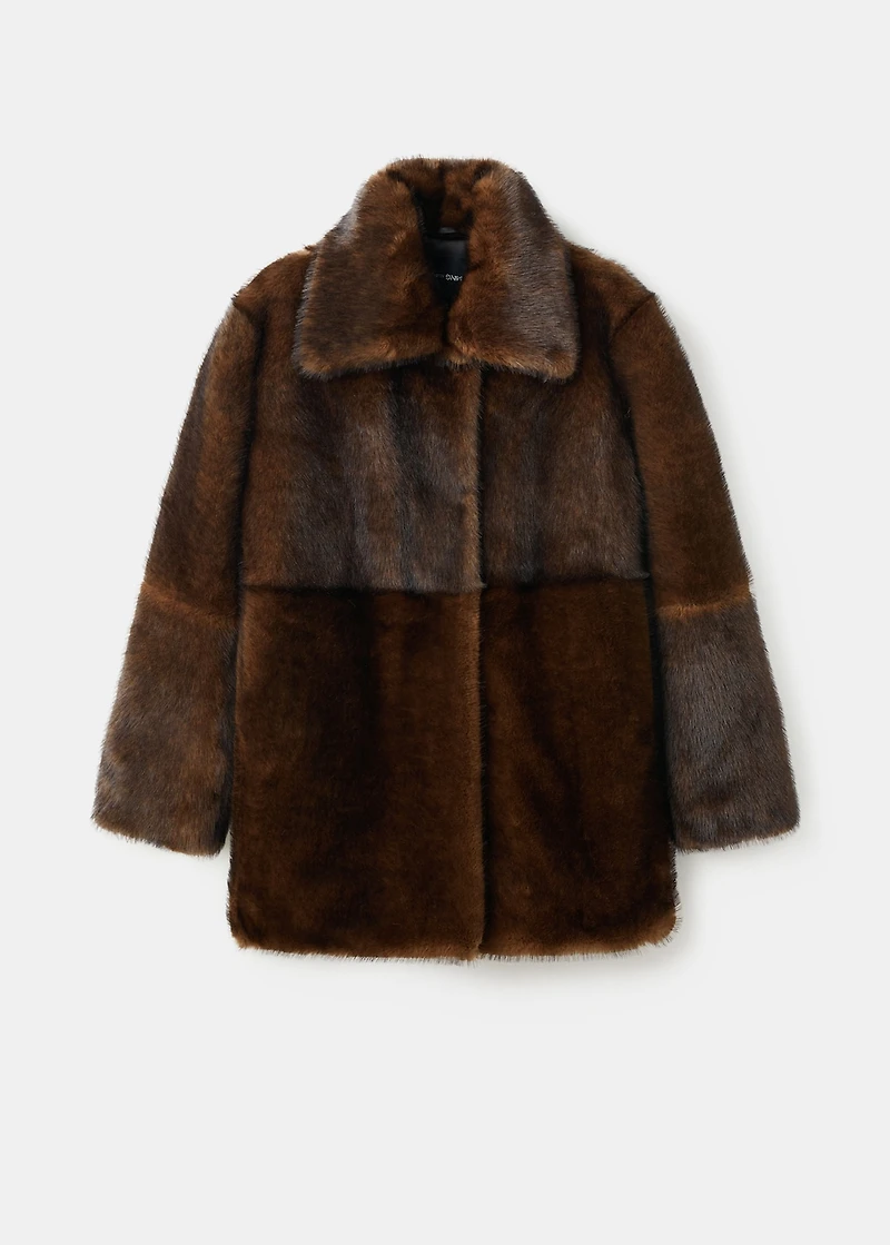 Midi faux fur effect coat