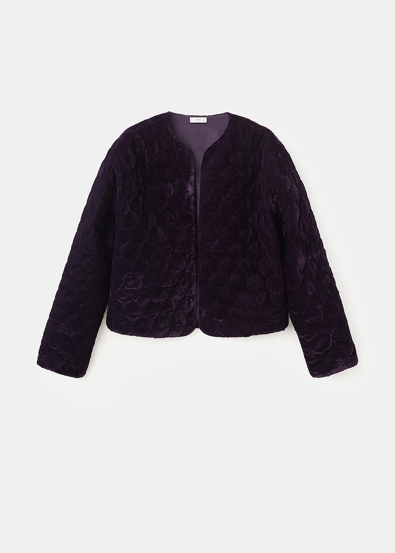 Velvet bomber jacket with stitching