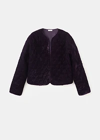 Velvet bomber jacket with stitching