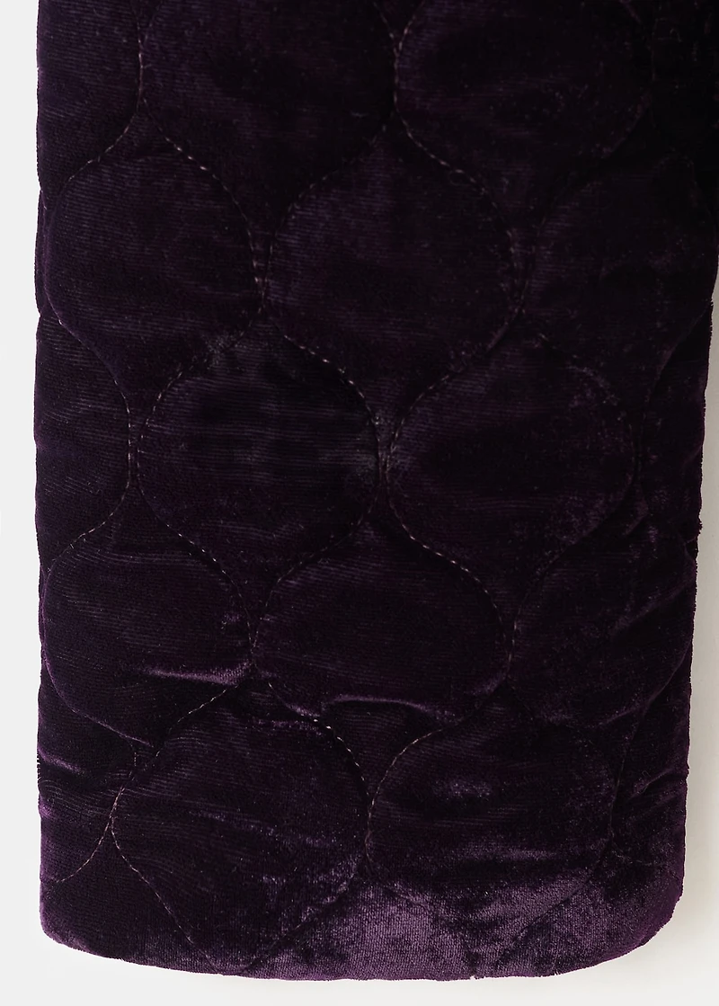 Velvet bomber jacket with stitching