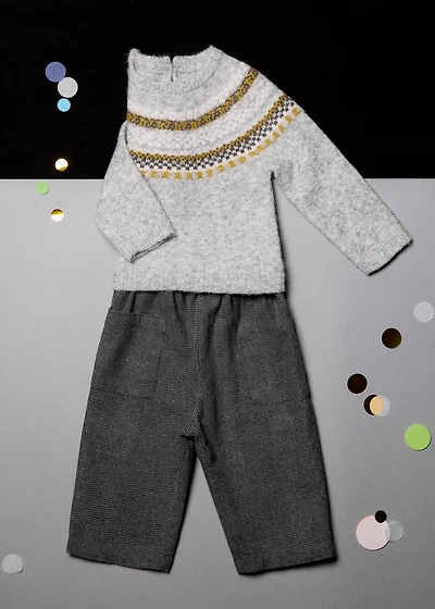 Jacquard knitted sweater