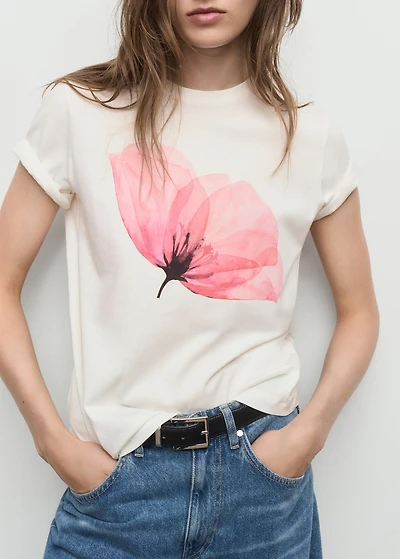 Floral-print cotton t-shirt