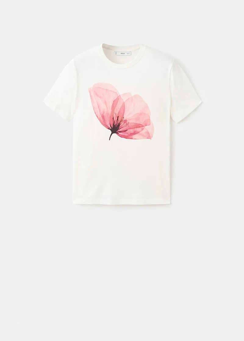 Floral-print cotton t-shirt