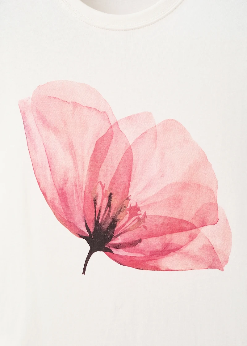 Floral-print cotton t-shirt