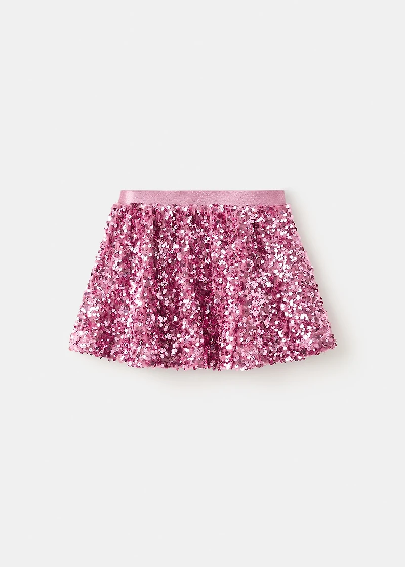 Short skirt with sequins