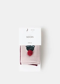 2 pack Christmas printed socks