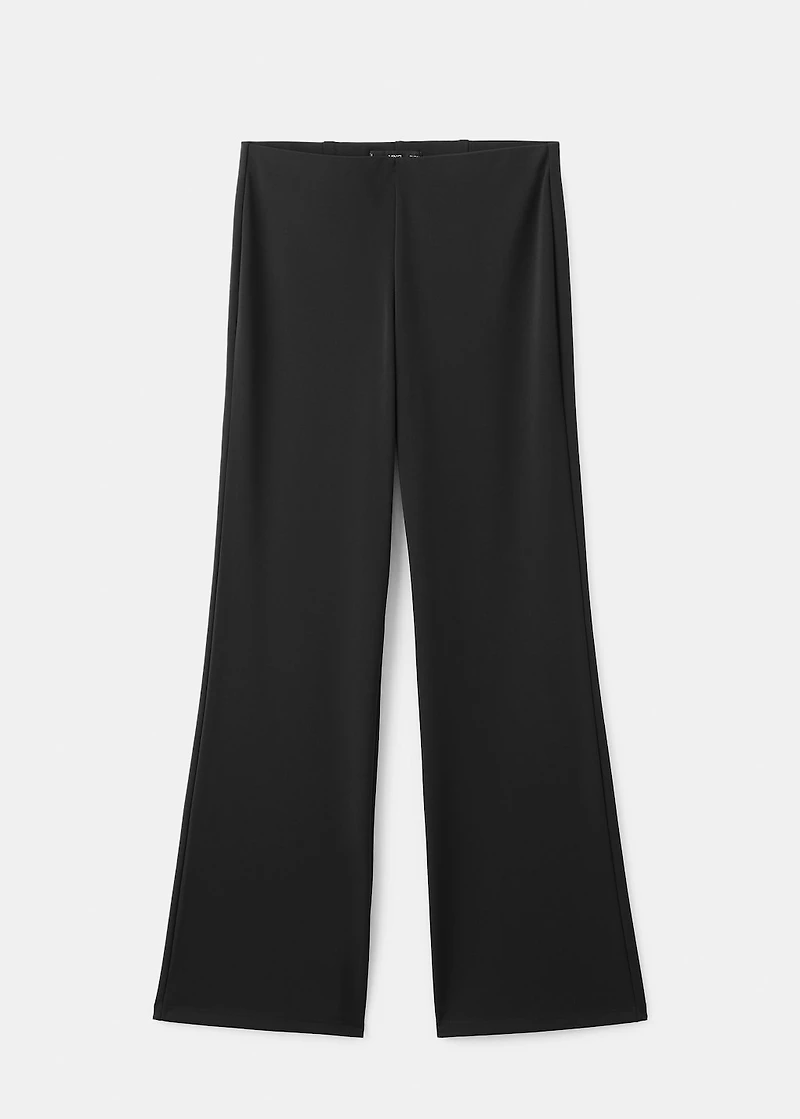 Straight-fit pants with elastic waist