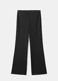 Straight-fit pants with elastic waist
