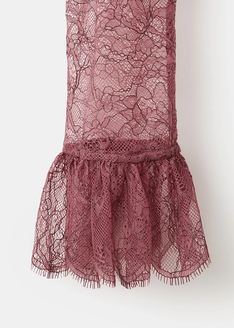 Lace blouse with ruff collar