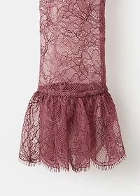 Lace blouse with ruff collar