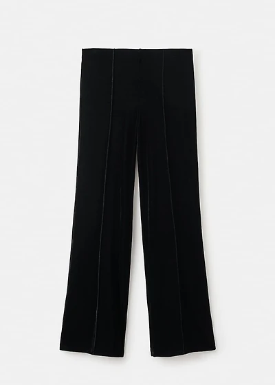 Velvet pants with seam detail