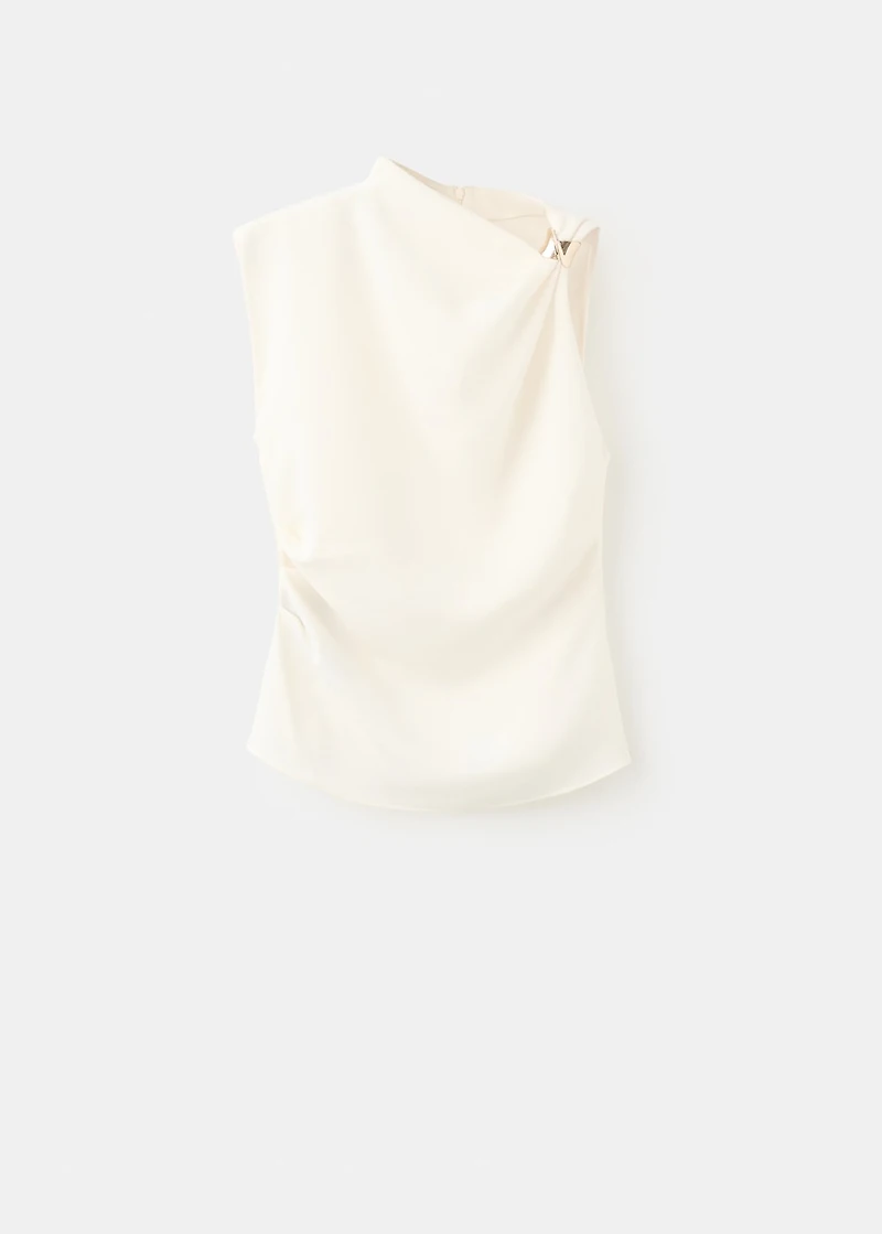 Asymmetrical blouse with metallic detail